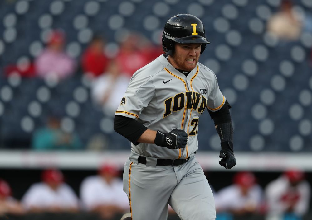 Iowa Hawkeyes Tanner Padgett (22) against the Indiana Hoosiers in the first round of the Big Ten Baseball Tournament Wednesday, May 22, 2019 at TD Ameritrade Park in Omaha, Neb. (Brian Ray/hawkeyesports.com)