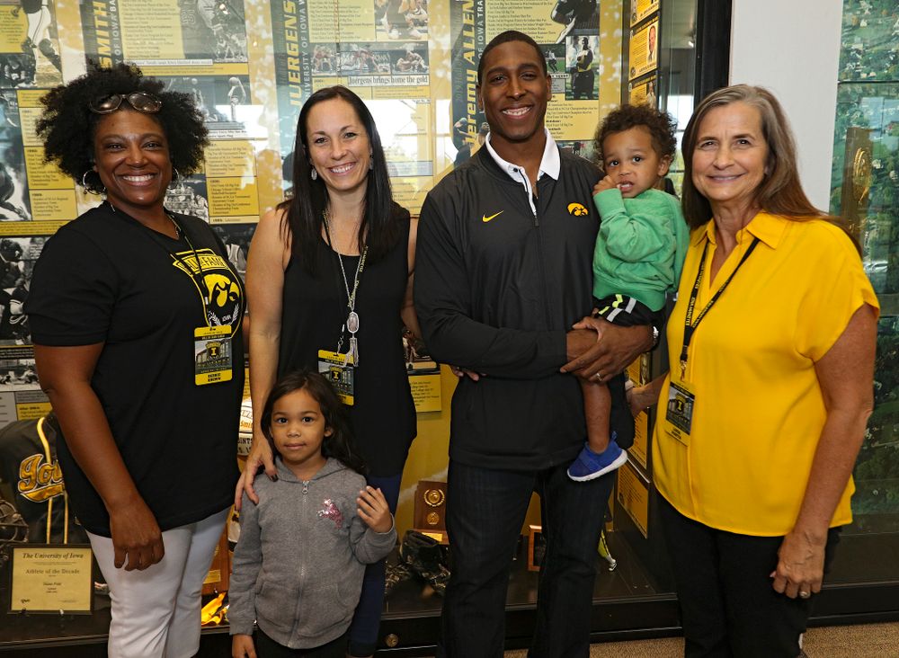 2019 University of Iowa Athletics Hall of Fame inductee Jeremy Allen with his family at the University of Iowa Athletics Hall of Fame in Iowa City on Friday, Aug 30, 2019. (Stephen Mally/hawkeyesports.com)