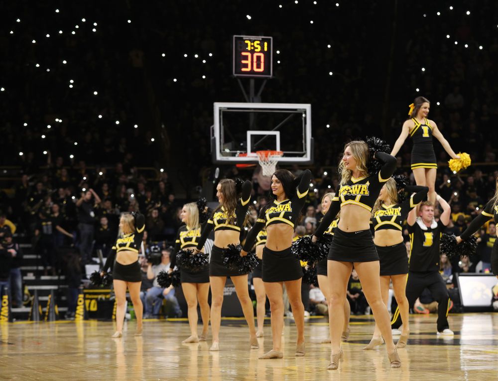 The iowa Dance Team against the Indiana Hoosiers Friday, February 22, 2019 at Carver-Hawkeye Arena. (Brian Ray/hawkeyesports.com)