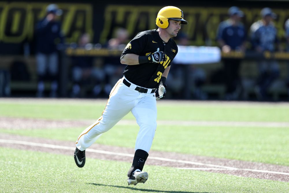 Iowa Hawkeyes Chris Whelan (28) during game two against UC Irvine Saturday, May 4, 2019 at Duane Banks Field. (Brian Ray/hawkeyesports.com)