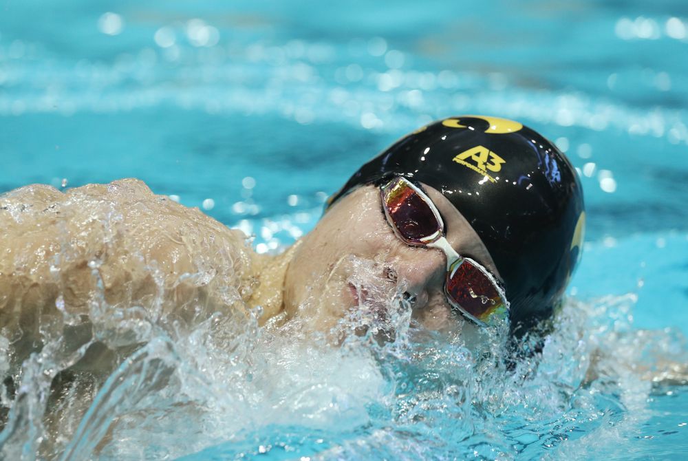 Iowa's Andrew Fierke swims the 500 yard freestyle Thursday, November 15, 2018 during the 2018 Hawkeye Invitational at the Campus Recreation and Wellness Center. (Brian Ray/hawkeyesports.com)