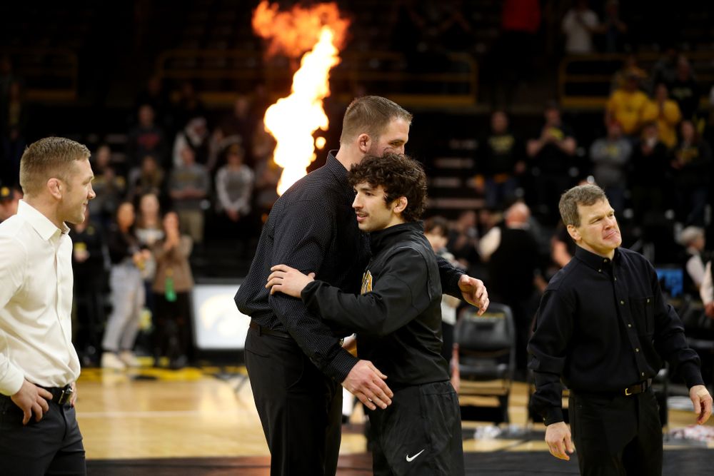 Iowa’s Vince Turk during senior day activities Sunday, February 23, 2020 at Carver-Hawkeye Arena. (Brian Ray/hawkeyesports.com)