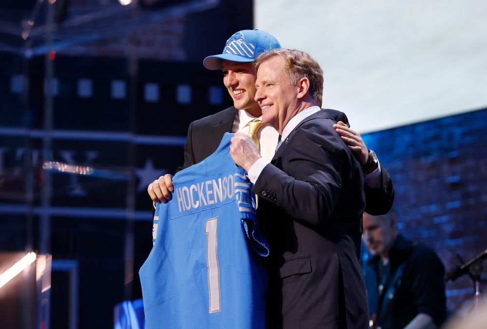 Iowa's T.J. Hockenson is selected by the Detroit Lions with the 8th pick of the 2019 NFL Draft Thursday, April 25, 2019 in Nashville. (Darren Miller/hawkeyesports.com)