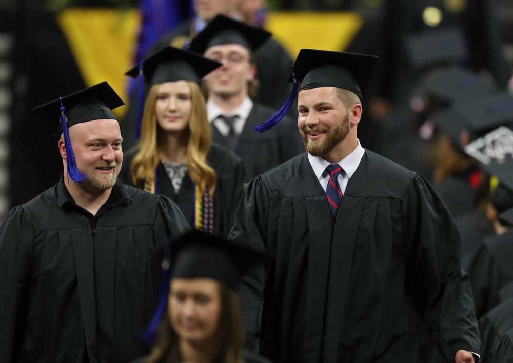 Hawkeye FootballÕs Brady Ross and Jackson Subbert during the Tippie College of Business spring commencement Saturday, May 11, 2019 at Carver-Hawkeye Arena. (Brian Ray/hawkeyesports.com)