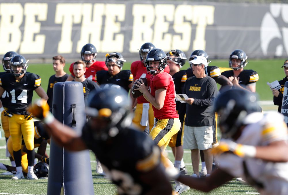 Iowa Hawkeyes quarterback Peyton Mansell (2) during camp practice No. 17 Wednesday, August 22, 2018 at the Kenyon Football Practice Facility. (Brian Ray/hawkeyesports.com)