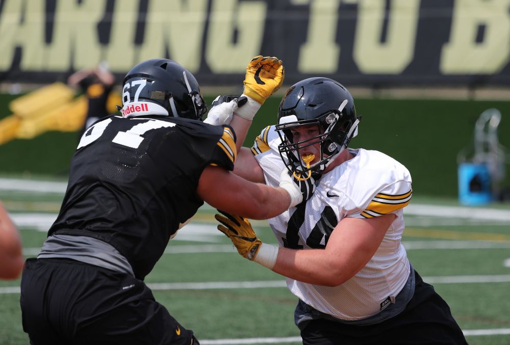 Iowa Hawkeyes defensive end Austin Schulte (74) during the third practice of fall camp Sunday, August 5, 2018 at the Kenyon Football Practice Facility. (Brian Ray/hawkeyesports.com)