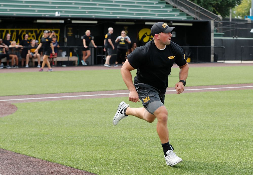 Football Strength and Conditioning coach Mark Weismann during the Iowa Student Athlete Kickoff Kickball game  Sunday, August 19, 2018 at Duane Banks Field. (Brian Ray/hawkeyesports.com)