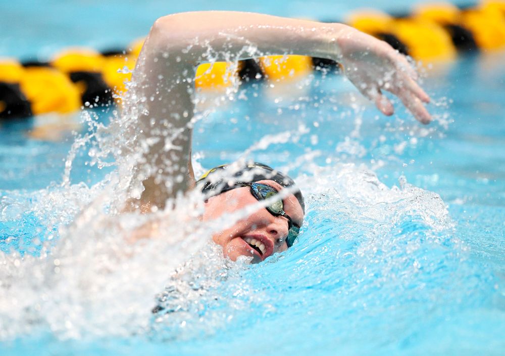 Iowa’s Allyssa Fluit swims the women’s 500 yard freestyle preliminary event during the 2020 Women’s Big Ten Swimming and Diving Championships at the Campus Recreation and Wellness Center in Iowa City on Thursday, February 20, 2020. (Stephen Mally/hawkeyesports.com)