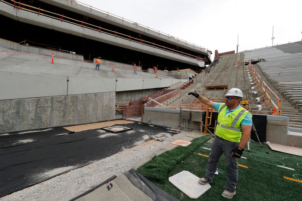 University of Iowa Senior Construction Project Manager Michael Kearns talks about the north end zone project Wednesday, June 6, 2018 at Kinnick Stadium. (Brian Ray/hawkeyesports.com)