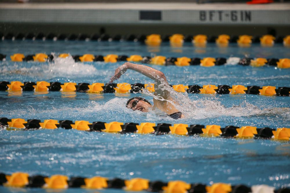 Iowa’s Grace Reeder swims the 200-yard individual medley during the Iowa swimming and diving meet vs Notre Dame and Illinois on Saturday, January 11, 2020 at the Campus Recreation and Wellness Center. (Lily Smith/hawkeyesports.com)