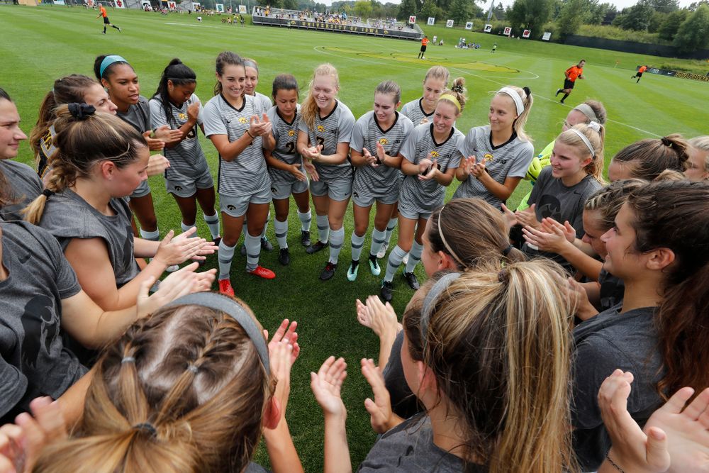 The Iowa Hawkeyes against Indiana State Sunday, August 26, 2018 at the Iowa Soccer Complex. (Brian Ray/hawkeyesports.com)