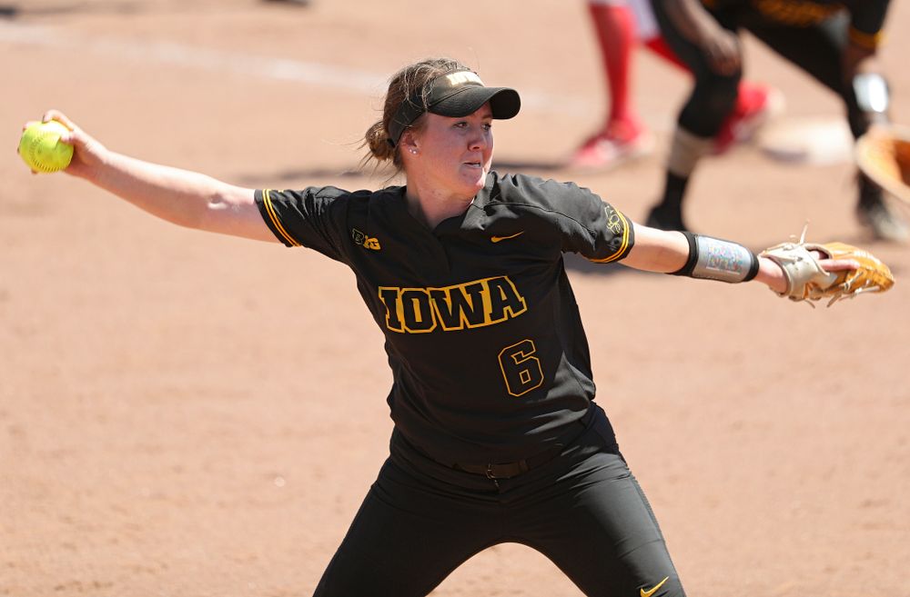 Iowa pitcher Erin Riding (6) delivers to the plate during the fifth inning of their game against Ohio State at Pearl Field in Iowa City on Saturday, May. 4, 2019. (Stephen Mally/hawkeyesports.com)