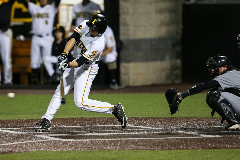 Iowa outfielder Ben Norman  at baseball vs Milwaukee on Tuesday, April 23, 2019 at Duane Banks Field. (Lily Smith/hawkeyesports.com)