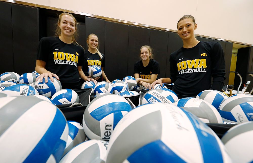 Iowa Volleyball's Reagan Davey, Kasey Reuter, Cali Hoye and 