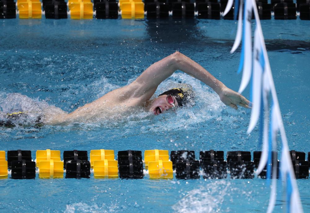 Iowa's Andrew Fierke swims in the preliminaries of the 500-yard freestyle during the 2019 Big Ten Swimming and Diving Championships Thursday, February 28, 2019 at the Campus Wellness and Recreation Center. (Brian Ray/hawkeyesports.com)
