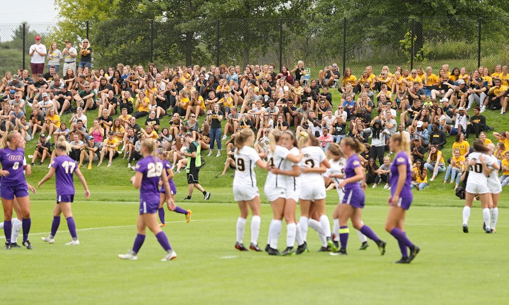 Student-athletes watch the Iowa Women’s Soccer team during the Student-Athlete Kickoff at the Iowa Soccer Complex in Iowa City on Sunday, Aug 25, 2019. (Stephen Mally/hawkeyesports.com)
