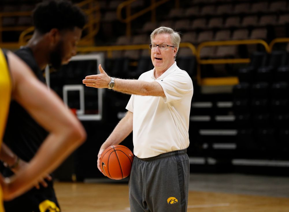 Iowa Hawkeyes head coach Fran McCaffery during the first practice of the season Monday, October 1, 2018 at Carver-Hawkeye Arena. (Brian Ray/hawkeyesports.com)