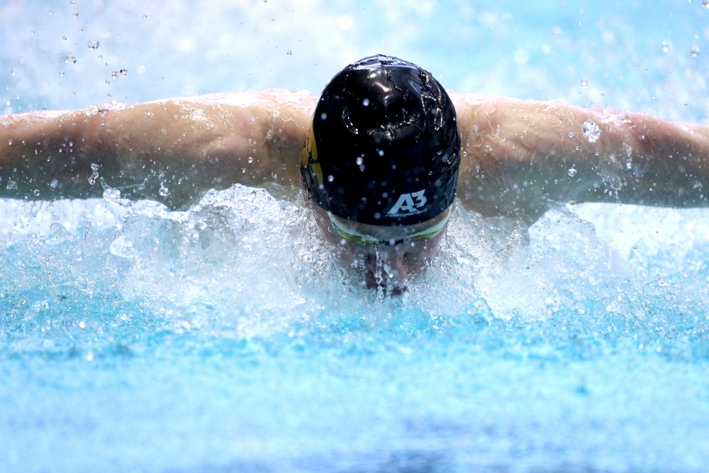 Iowa's John Colin competes in the 100-yard butterfly on the third day at the 2019 Big Ten Swimming and Diving Championships Thursday, February 28, 2019 at the Campus Wellness and Recreation Center. (Brian Ray/hawkeyesports.com)