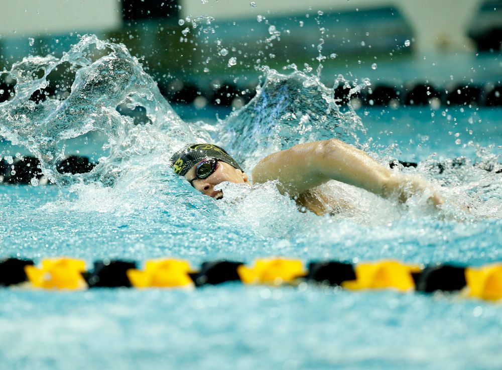 Iowa's Hanna Burvill swims the 100 yard freestyle 