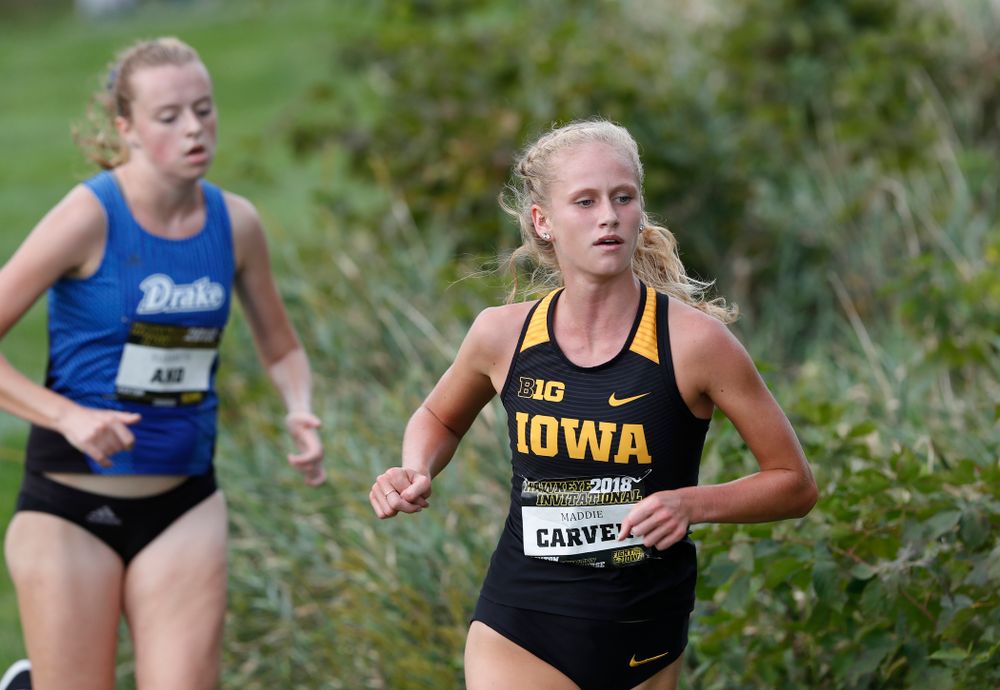 Maddie Carver during the Hawkeye Invitational Friday, August 31, 2018 at the Ashton Cross Country Course.  (Brian Ray/hawkeyesports.com)