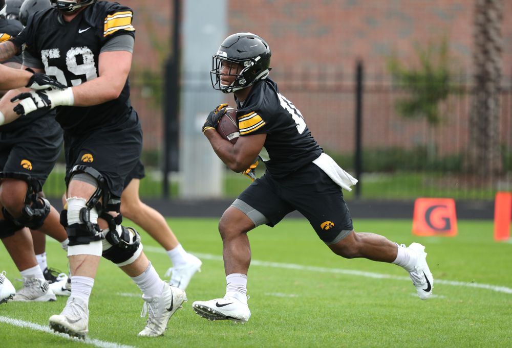 Iowa Hawkeyes running back Mekhi Sargent (10) during the team's first Outback Bowl Practice in Florida Thursday, December 27, 2018 at Tampa University. (Brian Ray/hawkeyesports.com)