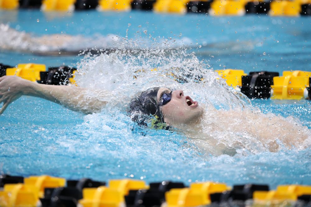Iowa's Westin Credit swims in the preliminaries of the 200-yard IM during the 2019 Big Ten Swimming and Diving Championships Thursday, February 28, 2019 at the Campus Wellness and Recreation Center. (Brian Ray/hawkeyesports.com)
