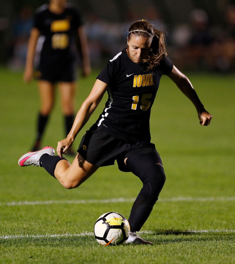 Iowa Hawkeyes Rose Ripslinger (15) against the Purdue Boilermakers Thursday, September 20, 2018 at the Iowa Soccer Complex. (Brian Ray/hawkeyesports.com)