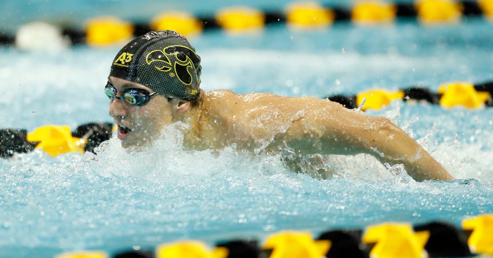 Iowa's Michael Tenney swims the 200 yard butterfly