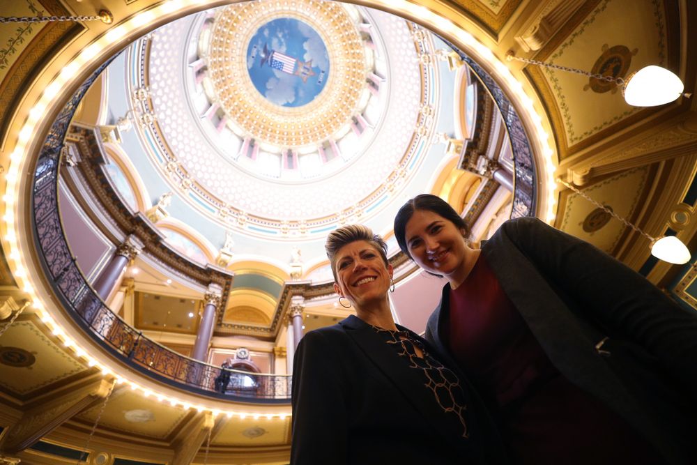 Iowa WomenÕs BasketballÕs Megan Gustafson is recognized with a resolution by the house and the senate at the Iowa State Capitol Wednesday, April 24, 2019 in Des Moines. (Brian Ray/hawkeyesports.com)