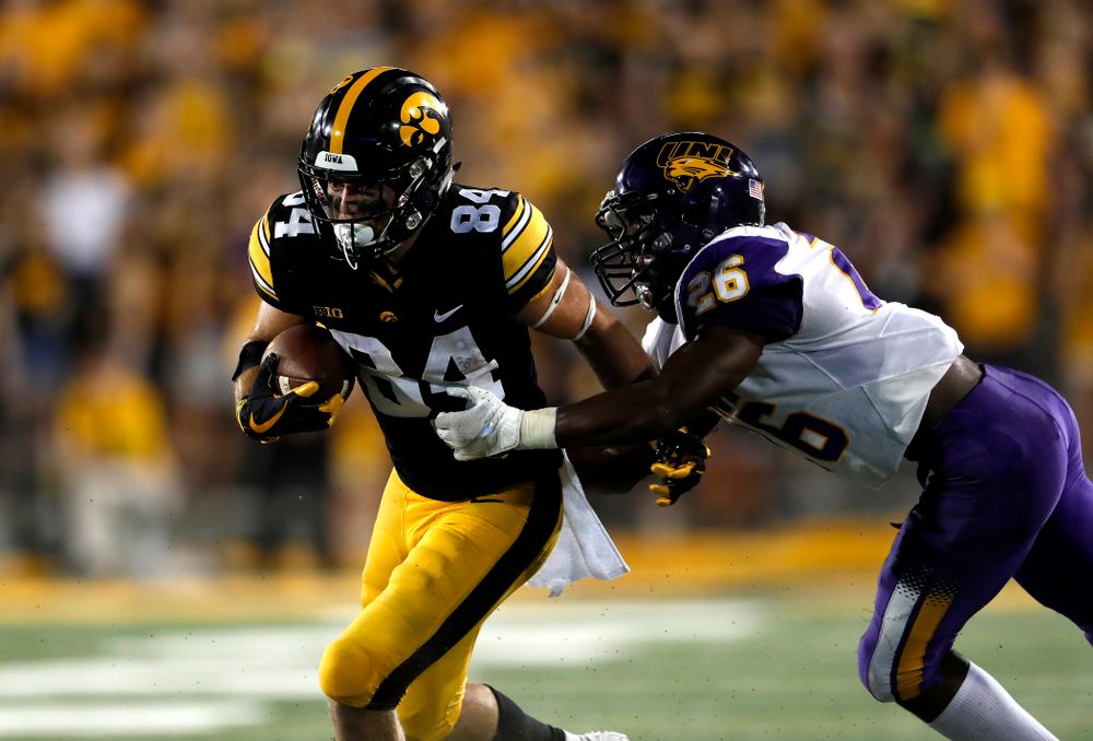 Iowa Hawkeyes wide receiver Nick Easley (84) against the Northern Iowa Panthers Saturday, September 15, 2018 at Kinnick Stadium. (Brian Ray/hawkeyesports.com)