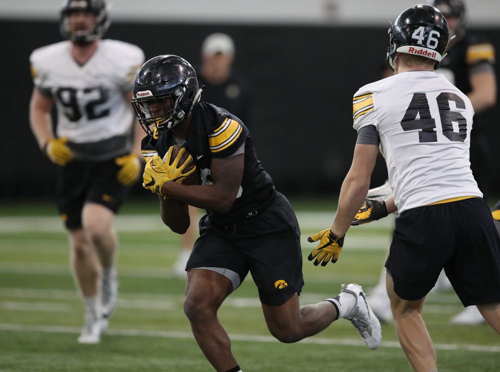 Iowa Hawkeyes running back Henry Geil (30) during preparation for the 2019 Outback Bowl Tuesday, December 18, 2018 at the Hansen Football Performance Center. (Brian Ray/hawkeyesports.com)