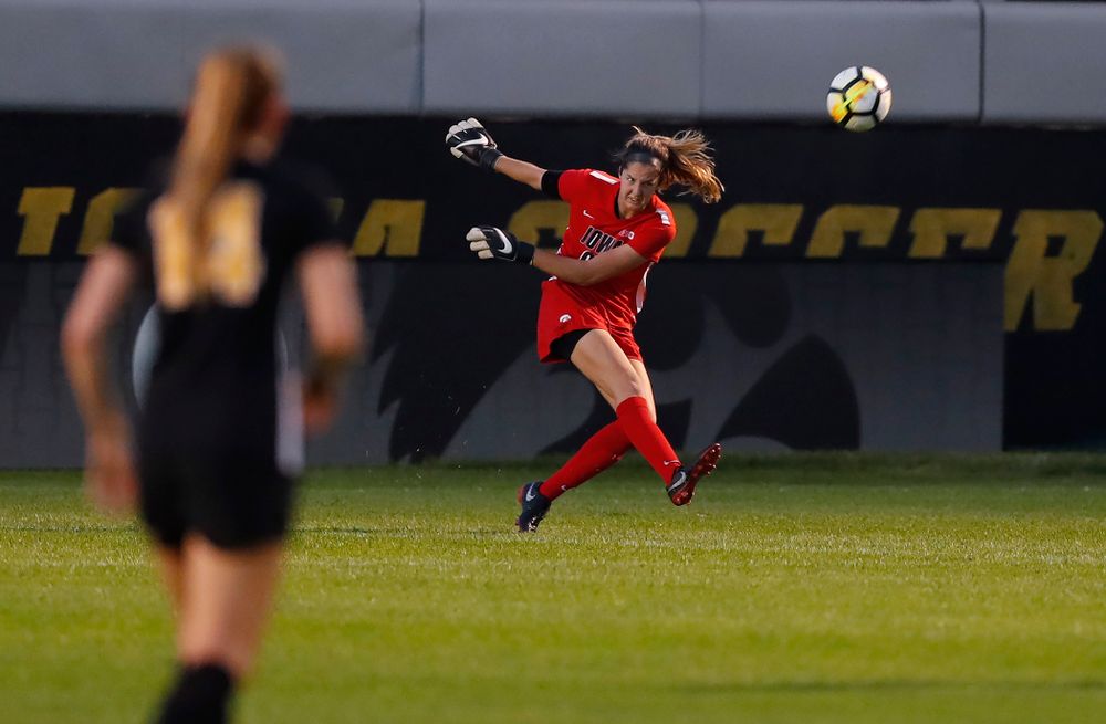 Iowa Hawkeyes Cora Meyers (0) against the Purdue Boilermakers Thursday, September 20, 2018 at the Iowa Soccer Complex. (Brian Ray/hawkeyesports.com)