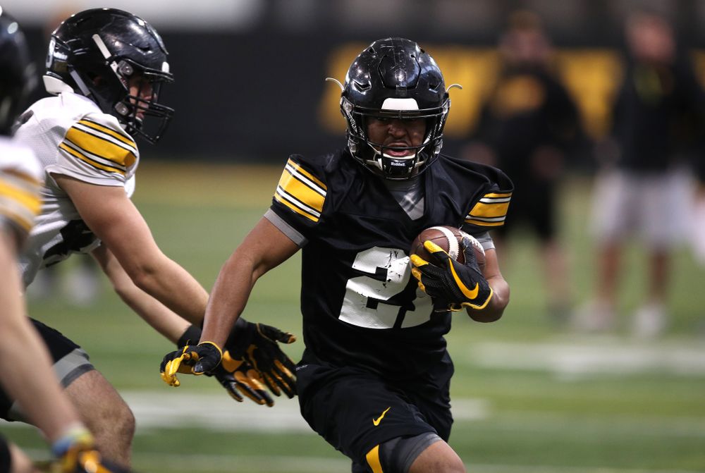 Iowa Hawkeyes running back Ivory Kelly-Martin (21) during preparation for the 2019 Outback Bowl Tuesday, December 18, 2018 at the Hansen Football Performance Center. (Brian Ray/hawkeyesports.com)