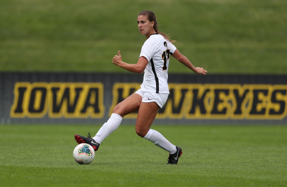 Iowa Hawkeyes defender Hannah Drkulec (17) during a 6-1 win over Northern Iowa Sunday, August 25, 2019 at the Iowa Soccer Complex. (Brian Ray/hawkeyesports.com)