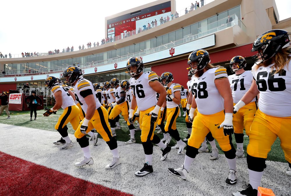 The Iowa Hawkeyes against the Indiana Hoosiers Saturday, October 13, 2018 at Memorial Stadium, in Bloomington, Ind. (Brian Ray/hawkeyesports.com)