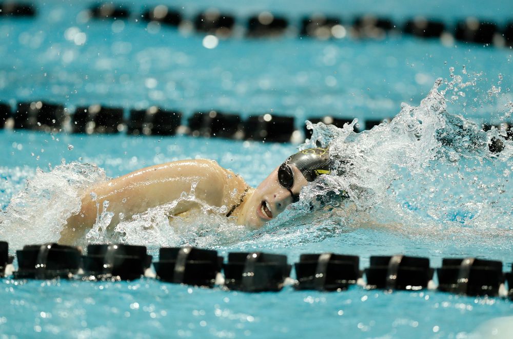 Iowa's Mallory Fox swims the 200 yard freestyle 