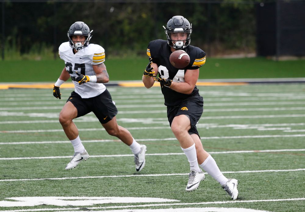Iowa Hawkeyes wide receiver Nick Easley (84) during practice No. 4 of Fall Camp Monday, August 6, 2018 at the Hansen Football Performance Center. (Brian Ray/hawkeyesports.com)