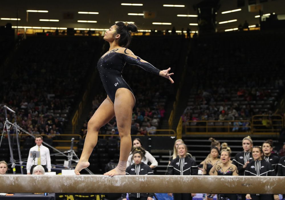 Iowa's Clair Kaji competes on the beam during their meet against Southeast Missouri State Friday, January 11, 2019 at Carver-Hawkeye Arena. (Brian Ray/hawkeyesports.com)