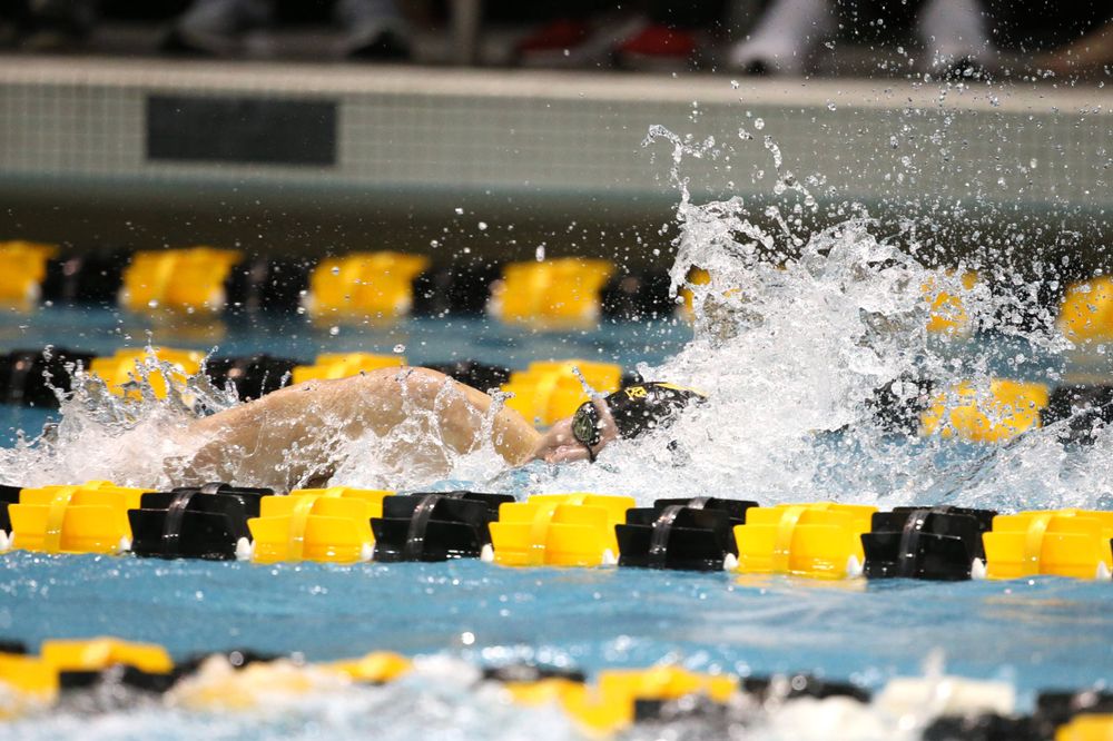 The Iowa A team competes in the 800-yard freestyle relay at the 2019 Big Ten Swimming and Diving meet  Wednesday, February 27, 2019 at the Campus Wellness and Recreation Center. (Lily Smith/hawkeyesports.com)