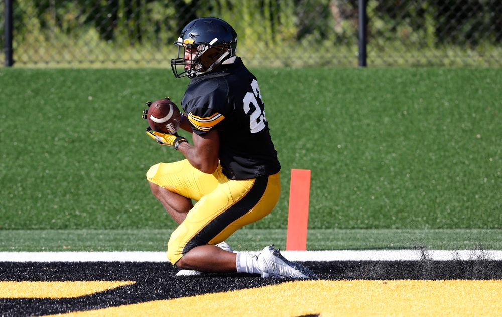 Iowa Hawkeyes wide receiver Dominique Dafney (23) during camp practice No. 17 Wednesday, August 22, 2018 at the Kenyon Football Practice Facility. (Brian Ray/hawkeyesports.com)