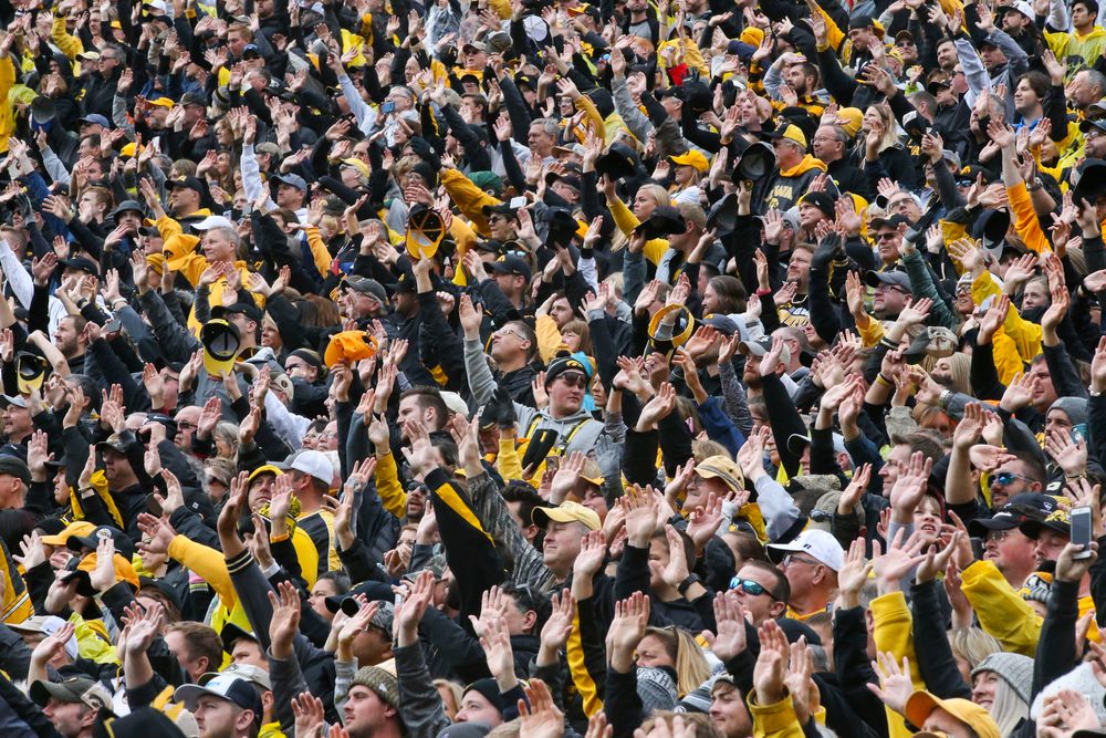 Iowa Hawkeye fans participate in The Wave during Iowa football vs Purdue on Saturday, October 19, 2019 at Kinnick Stadium. (Lily Smith/hawkeyesports.com)