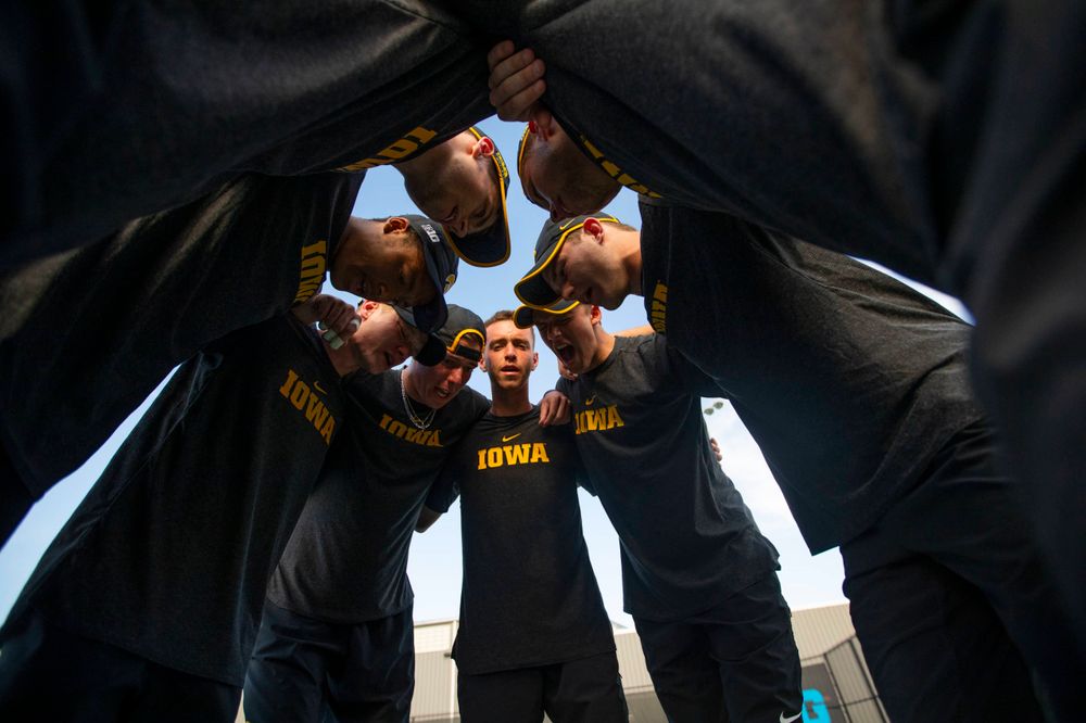 The Iowa menÕs tennis team at tennis vs Illinois State on Sunday, April 21, 2019 at the Hawkeye Tennis and Recreation Complex. (Lily Smith/hawkeyesports.com)