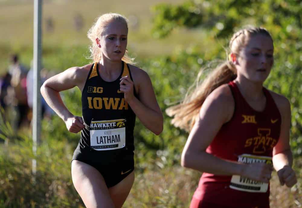 IowaÕs Kylie Latham runs in the 2019 Hawkeye Invitational Friday, September 6, 2019 at the Ashton Cross Country Course. (Brian Ray/hawkeyesports.com)