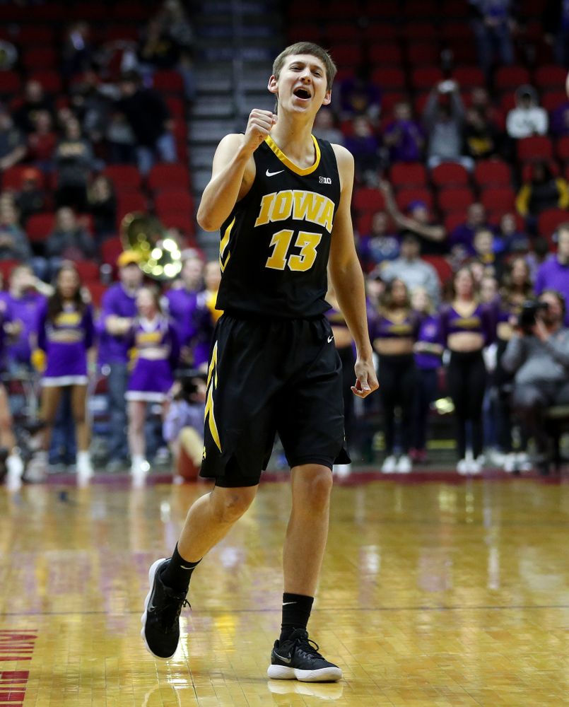 Iowa Hawkeyes guard Austin Ash (13) against the Northern Iowa Panthers in the Hy-Vee Classic Saturday, December 15, 2018 at Wells Fargo Arena in Des Moines. (Brian Ray/hawkeyesports.com)