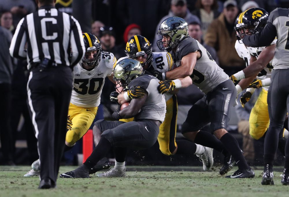 Iowa Hawkeyes defensive end Parker Hesse (40) against the Purdue Boilermakers Saturday, November 3, 2018 Ross Ade Stadium in West Lafayette, Ind. (Brian Ray/hawkeyesports.com)