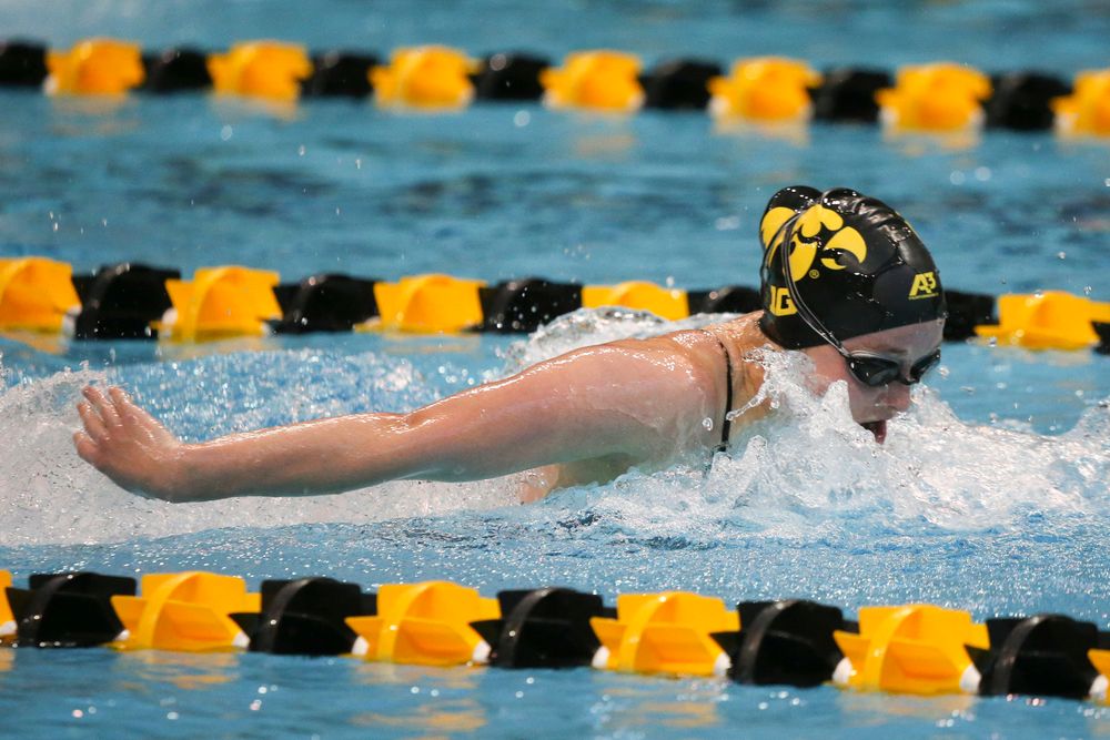 Kelsey Drake during Iowa women’s swimming and diving vs Rutgers on Friday, November 8, 2019 at the Campus Wellness and Recreation Center. (Lily Smith/hawkeyesports.com)