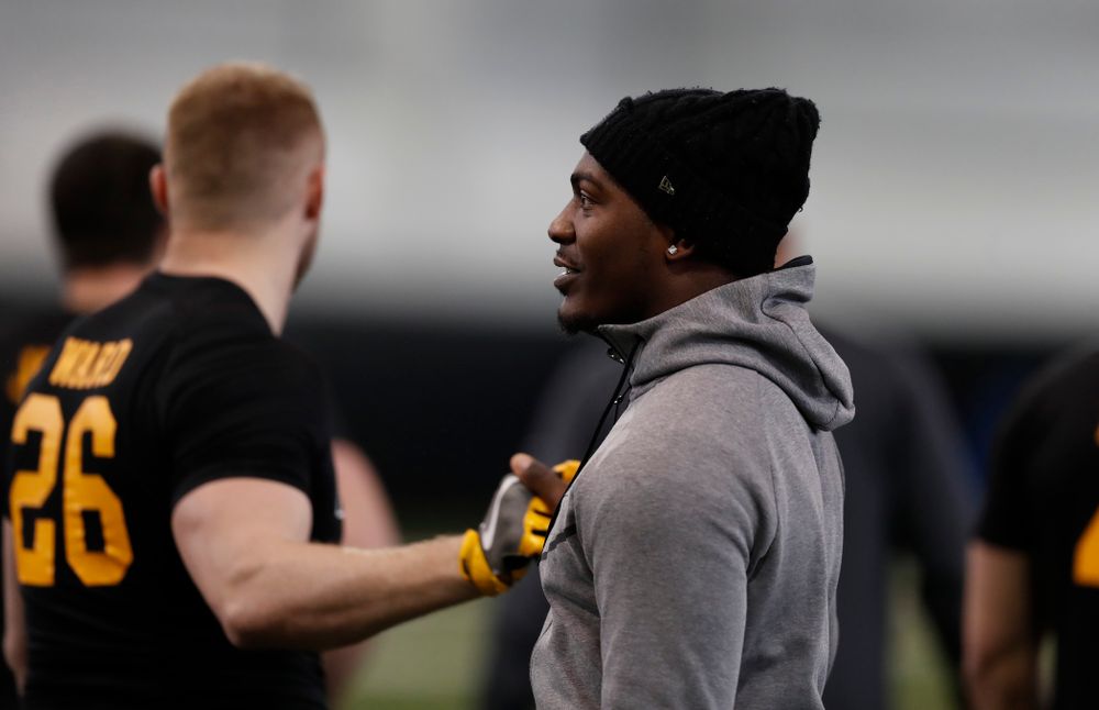 Desmond King during the team's annual pro day Monday, March 26, 2018 at the Hansen Football Performance Center. (Brian Ray/hawkeyesports.com)