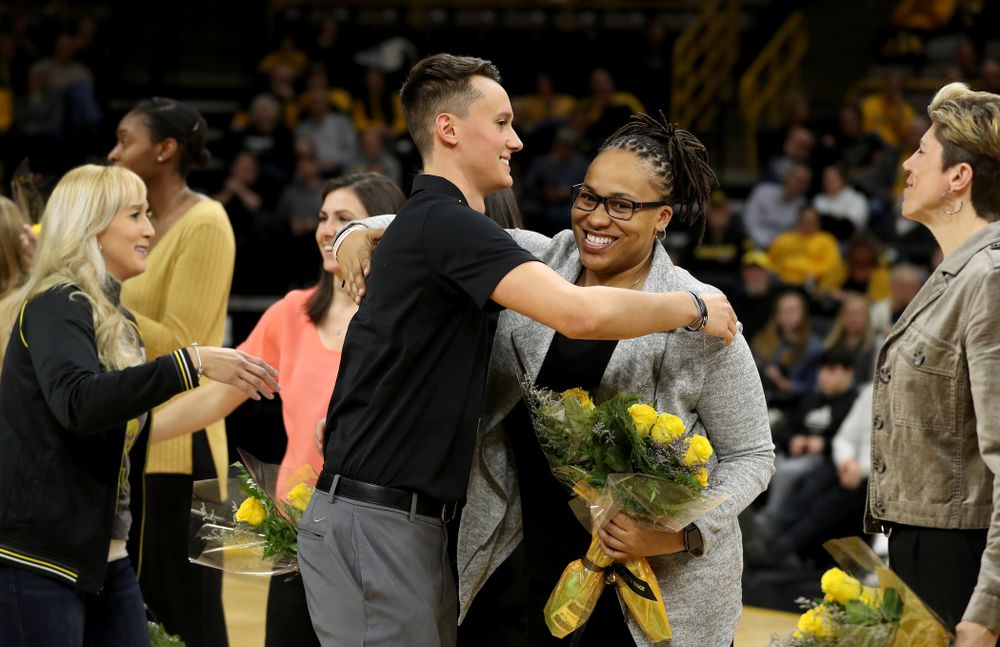 Iowa Women’s Basketball manager Tyler Verstraete during senior day activities following their win over the Minnesota Golden Gophers Thursday, February 27, 2020 at Carver-Hawkeye Arena. (Brian Ray/hawkeyesports.com)