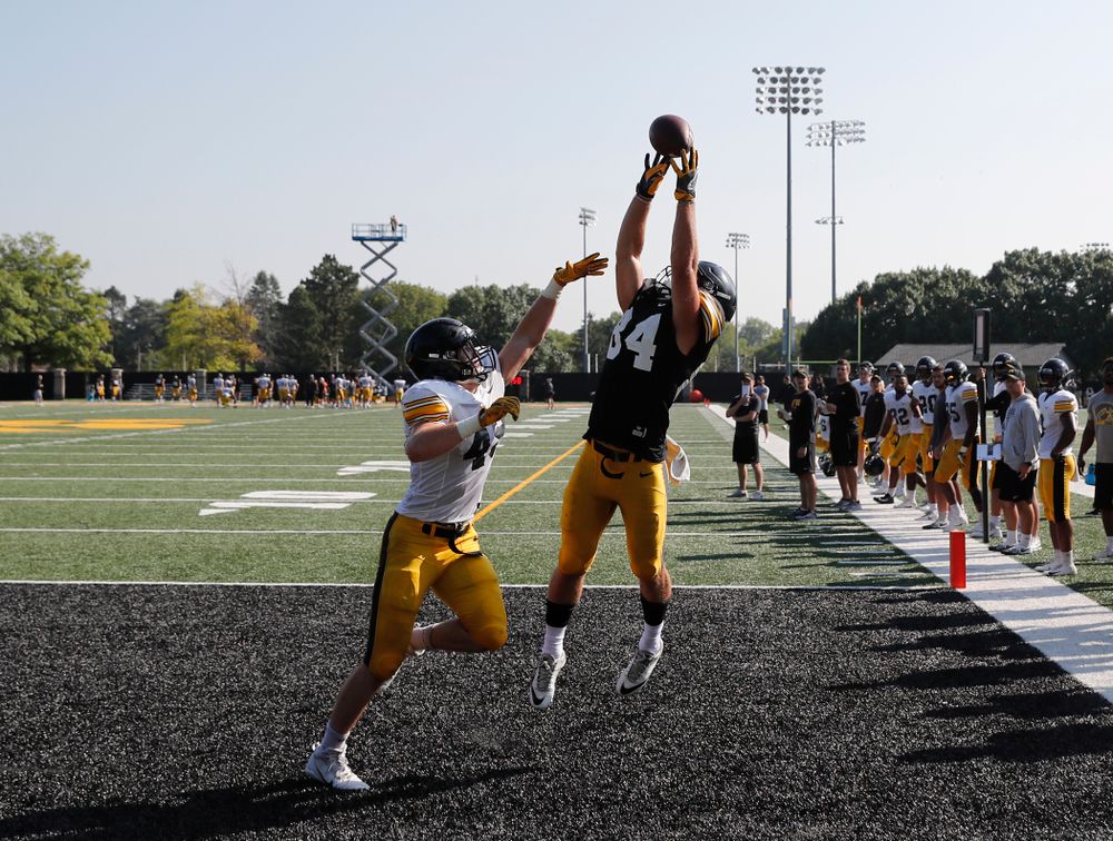 Iowa Hawkeyes wide receiver Nick Easley (84) during camp practice No. 17 Wednesday, August 22, 2018 at the Kenyon Football Practice Facility. (Brian Ray/hawkeyesports.com)