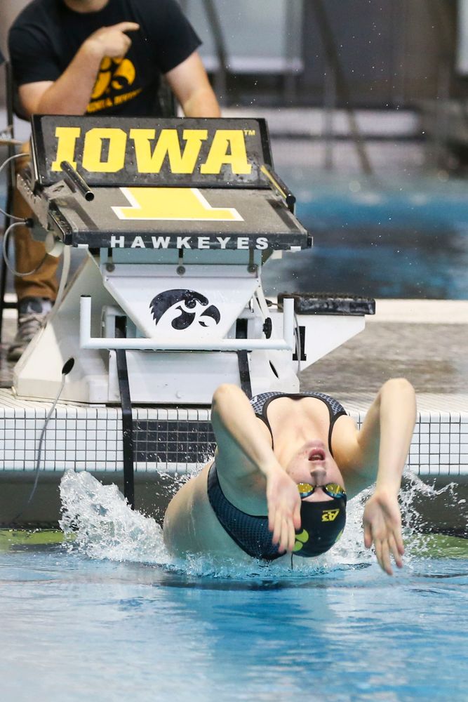 Iowa’s Erin Lang during Iowa swim and dive vs Minnesota on Saturday, October 26, 2019 at the Campus Wellness and Recreation Center. (Lily Smith/hawkeyesports.com)
